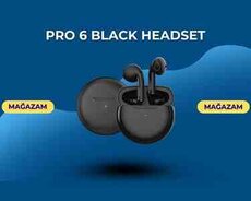 Pro 6 Black Headset