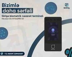Girişə biometrik nəzarət terminalı Hikvision DS-K1T342MFX-E1