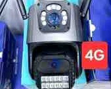 Simsiz 4G sim kartl PTZ 2 kamera 360 12MP, 4K