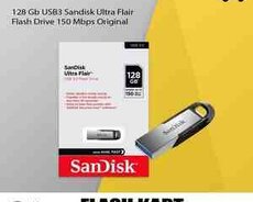 128 Gb USB3 Sandisk Ultra Flair Flash Drive 150 Mbps