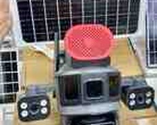 4G tam simsiz solar PTZ360 4 kamera 8MP, 4K+64GB