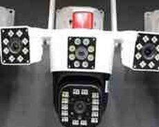 Simsiz Wifi ptz 3 kamera 360 8mp, 4K +64GB