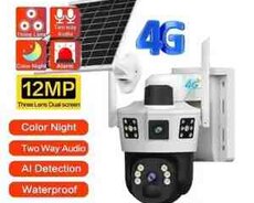 4G Sim kartlı Solar 360 FHD kamera 12MP, 4K+64GB