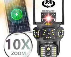 4G Sim kartlı Solar 360 FHD kamera 12MP, 4K+64GB