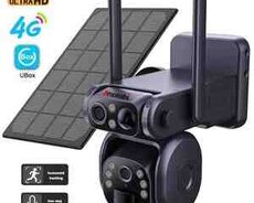 4G sim kartlı solar 360 FHD kamera 8MP, 4K+64GB
