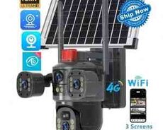 4G Sim kartlı Solar 360 FHD kamera 12MP, 4K+64GB