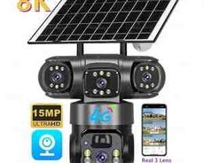 4G Sim kartlı Solar 360 FHD kamera 12MP, 4K+64GB