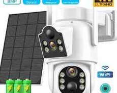 4G Sim kartlı Solar 360 FHD kamera 12MP, 4K+64GB