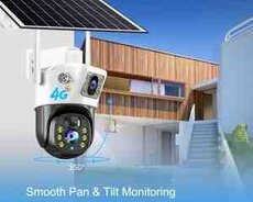 4G Sim kartlı Solar 360 FHD kamera 12MP, 4K+64GB
