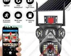 4G Sim kartlı Solar 360 FHD kamera 8MP, 4K+64GB
