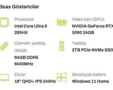 MSI RAIDER 18 HX ( Core U9-285HX, RTX 5090, 64GB)