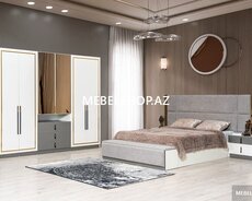 yeni yataq desti ağ və boz