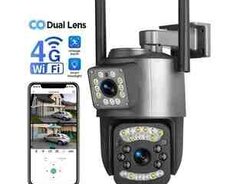 4G sim kartlı ptz 2 kamera 360 8mp, 4K 64GB