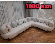 Krem böyük künc divan