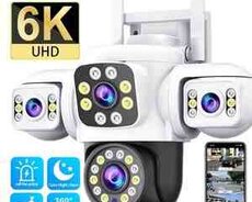 4G Tam simsiz Solar PTZ360 4 kamera 8MP, 4K+64gb