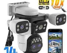 4G Tam simsiz Solar PTZ360 4 kamera 8MP, 4K+64GB