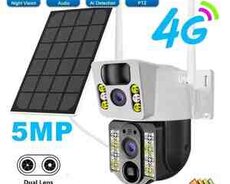 Simsiz 4G sim kartlı solar PTZ 2 kamera 360 8mp, 4K