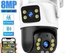 Wi-Fi Simsiz PTZ360 2 kamera 8MP, 4K +64GB