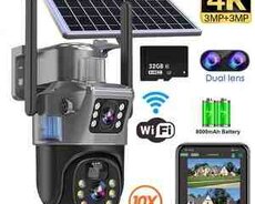 4G Tam simsiz Solar PTZ360 2 kamera 8MP, 4K+64gb