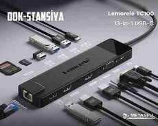 Lemorele TC100 | 13-in-1 USB-C Dock for MacBook with Dual 4K HDMI