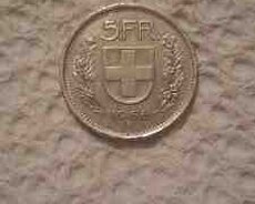 İsveçrə 5 Frank 1968
