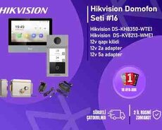 Hikvision DS-KH8350-WTE1 + DS-KV8213-WME1  2 Mənzilli Premium IP Domofon Seti