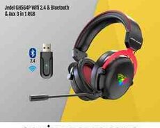 RGB Gaming qulaqlıq Jedel GH564P USB 7.1 Surround BT  2.4 Wireless