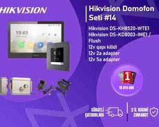 Hikvision DS-KH8520-WTE1 + DS-KD8003-IME1 Flush  10 IP domofon dəsti