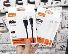 Kabel USB to TypeC 100 Vatt Sürətli Şarj 120 sm Recci RS46C