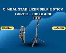Gimbal Stabilizer Selfie Stick Tripod - L08 black