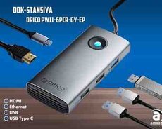 ORICO Type-C 6-in-1 5Gbps Multifunction Docking Station ORICO-PW11-6PCR-GY-EP