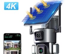 4G tam simsiz solar PTZ360 2 kamera 8MP 4K+64GB