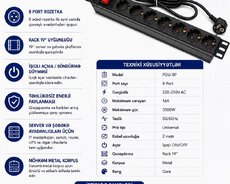PDU 8 girişli uzadıcı