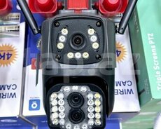 Simsiz 4G sim kartlı PTZ 2 kamera 360 12MP 4K
