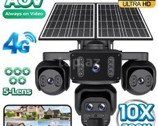 4G Sim kartlı Solar 360FHD Kamera 12MP 4K+64GB