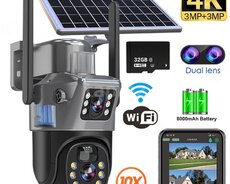 4G tam simsiz solar PTZ360 2 kamera 12MP 4K+64GB
