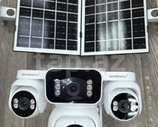 4G solar günəş panelli 4 kamera 12MP 4K 64GB
