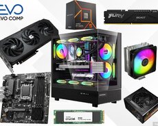 Evo Gaming PC Dark Raider RX 9060 XT 8GB, Ryzen 5 7500F 16GB 1TB