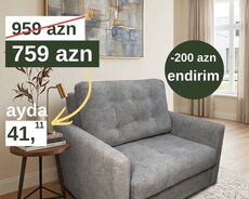 Yatağa çevrilən tək divan