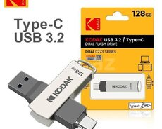 Kodak Dual Flash Drive 2-in-1 USB-A 3.2  Type-C(64GB, 128GB)