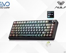 Klaviatura AULA F75MAX Gradient Grey Contour Lines Mechanical Keyboard