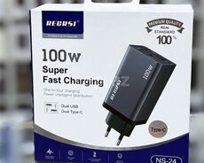 Adapter 100 Vatt Sürətli Şarj USB Type-C Regrsi NS-24