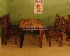 Pub və kafe üçün masa və oturacaqlar