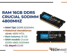 Crucial 16GB DDR5 4800MHz SODIMM