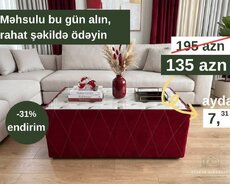 Şüşə üstlü jurnal masası