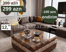 Şüşə üstlü puf masa