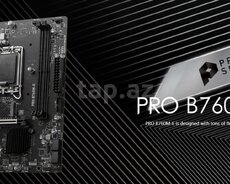 MSI B760M-E DDR5 LGA1700, Intel 14th 13th 12th Gen, 2x DDR5 5200+1x M.2 (PCIe 4.0), No RAID, 1x PC