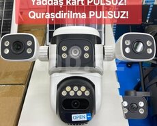 4G tam simsiz solar PTZ360 4 kamera 12MP 4K+64GB