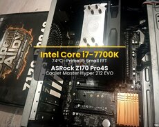 Prosessor i7 7700K (delidded) + ASRock Z170 Pro4S + 212 EVO Combo