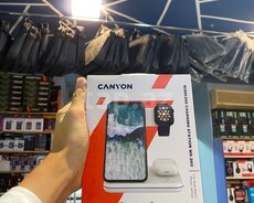 Canyon WS-303  3-ü 1-də Simsiz Şarj Stansiyası (Wireless Charging Station)